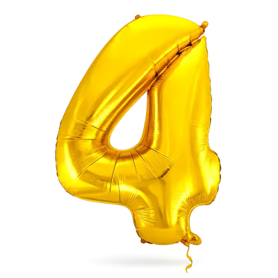 Balão Número 32 Polegadas 80cm — 4 · Ouro