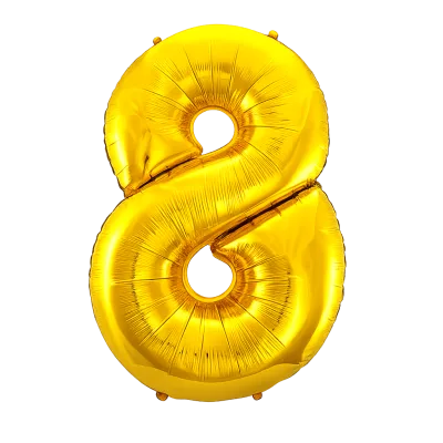 Balão Número 32 Polegadas 80cm — 8 · Ouro