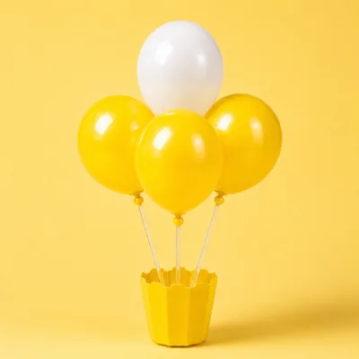 Suporte Cachepot para Balão — Amarelo