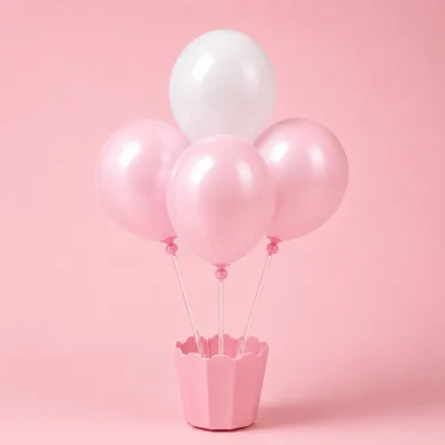 Suporte Cachepot para Balão — Rosa Claro