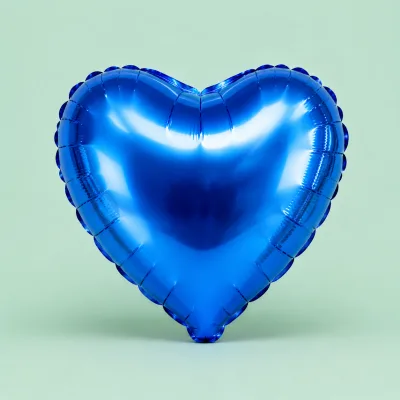 Balão Coração 9 Polegadas 2 Unidades — Azul