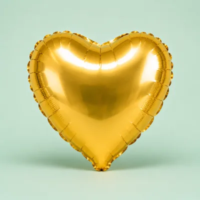 Balão Coração 9 Polegadas 2 Unidades — Ouro