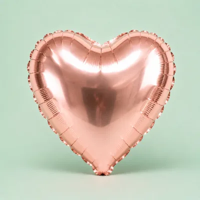 Balão Coração 9 Polegadas 2 Unidades — Rosé Gold
