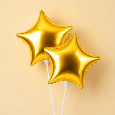 Balão Estrela 9 Polegadas 2 Unidades — Ouro