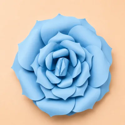 Flor de Papel Pequena — Azul Claro