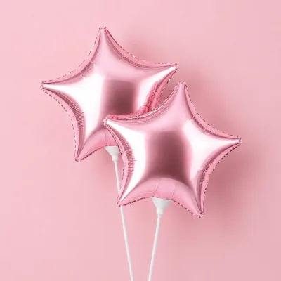 Balão Estrela 9 Polegadas 2 Unidades — Rosa