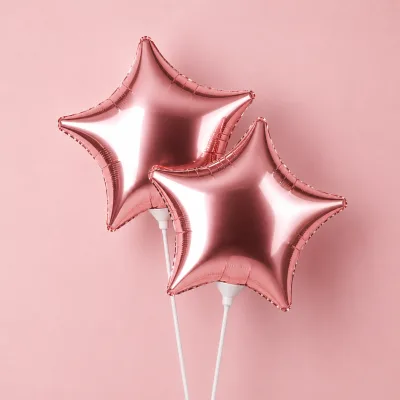 Balão Estrela 9 Polegadas 2 Unidades — Rosé