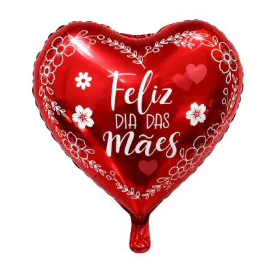 Balão de 18 polegadas com dizer de feliz dia das mães, para buquê e entrega individual.