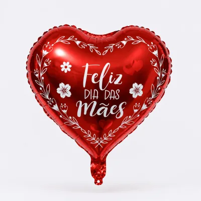 Balão Decorado 9 Polegadas — CORACAO DIA DAS MAES FLORAL