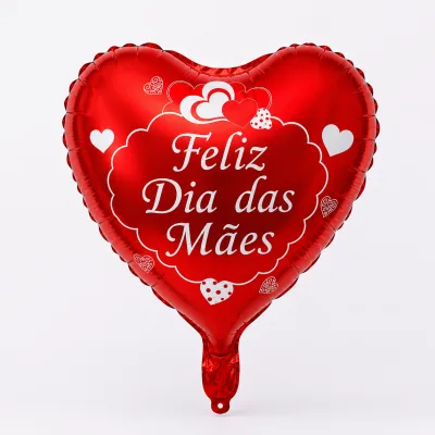 Balão Decorado 9 Polegadas — CORACAO FELIZ DIA DAS MAES
