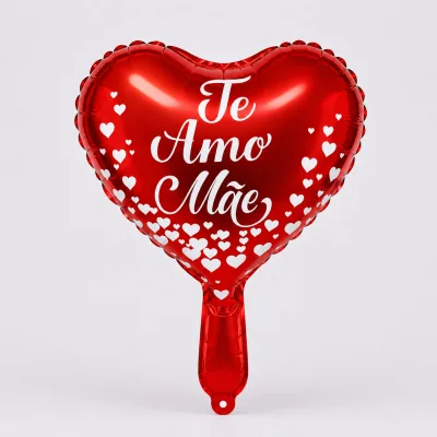 Balão Decorado 9 Polegadas — CORACAO TE AMO MAE