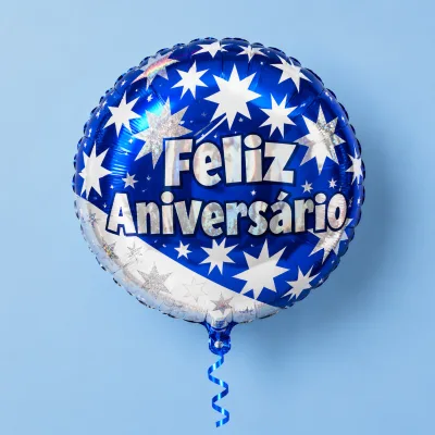 Redondo Decorado 18 Polegadas — FELIZ ANIV AZ ESTRELAS