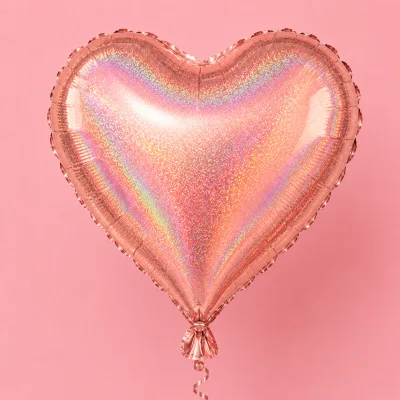 Balão Coração 18 Polegadas — Rosé Gold · HOLOGRAFICO