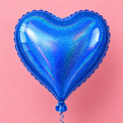 Balão Coração 18 Polegadas — Azul · HOLOGRAFICO