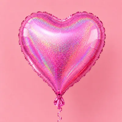 Balão Coração 18 Polegadas — Rosa · HOLOGRAFICO