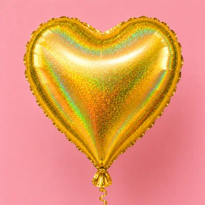 Balão Coração 18 Polegadas — Ouro · HOLOGRAFICO