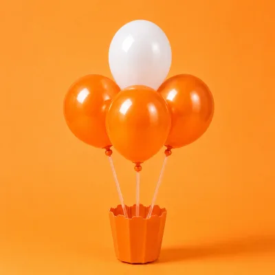 Suporte Cachepot para Balão — Neon Laranja
