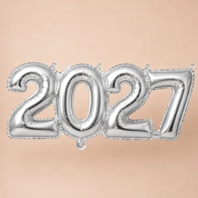 Kit Balão 2027 Conjugado 16 Polegadas Ouro — Prata