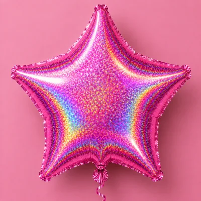 Balão Estrela 18 Polegadas — Rosa · HOLOGRAFICO
