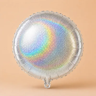 Balão Redondo 18 Polegadas — Prata · HOLOGRAFICO