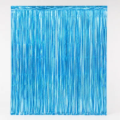 Cortina Holográfica — Azul Claro