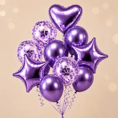 Kit Buquê de Balões 9 Unidades — Roxo