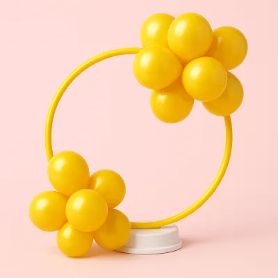 Arco de Mesa para Balão — Amarelo · 65 CM