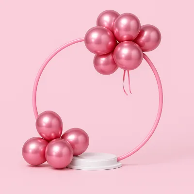 Arco de Mesa para Balão — Rosa · 65 CM