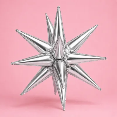 Balão Estrela 3D 22 Polegadas — Prata
