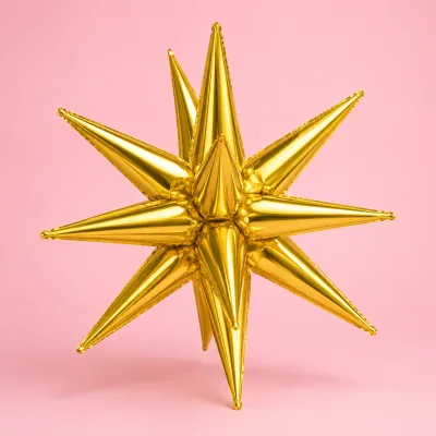 Balão Estrela 3D 22 Polegadas — Ouro