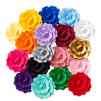 Flor de papel em tamanho pequeno, disponível em 15 cores, para painel e parede decorada.