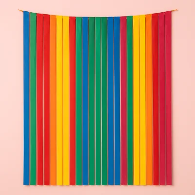 Cortina de TNT colorida de 2x1 m, fundo de custo menor para decoração de arraial.